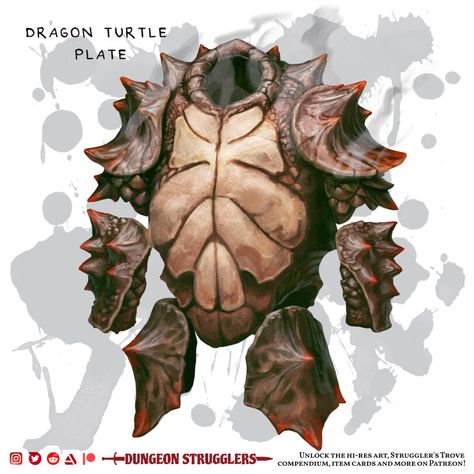 Viking Plate Armor, Dnd Plate Armor, Dragon Turtle Dnd, Dragon Armor Art, Dnd Magic Armor, Turtle Armor, Armored Animals, Fantasy Turtle, Turtle Character