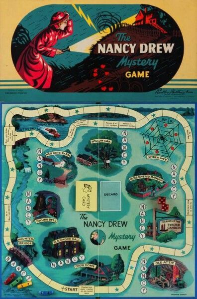 Nancy Drew Mystery Game (1957) Nancy Drew Party, Mystery Board, Mystery Board Games, Nancy Drew Games, Bored Games, Nancy Drew Books, Vintage Board Games, Mystery Games, Hardy Boys