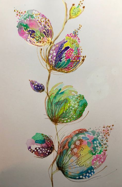 Watercolour And Pen Art, Abstract Watercolor Art Inspiration, Water Colour Cards, Watercolour Inspiration, Soyut Sanat Tabloları, Watercolor Flower Art, Cat Air, Watercolor Art Lessons, Watercolor Flowers Paintings