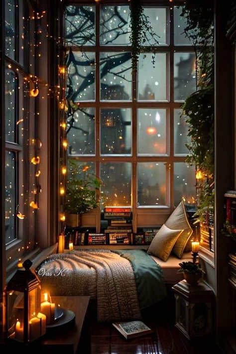 Rainy Day Bedroom Aesthetic, Cozy Book Nook Small Spaces, Cozy Reading Nook Aesthetic, Diy Reading Nook For Adults, Cozy Core Aesthetic, Cozy Reading Nook Ideas, Cozy Hobby Room, Cosy Wallpaper, Hygge Wallpaper