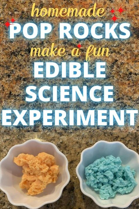 Have you ever made homemade pop rocks? These DIY pop rocks are an example of a delicious edible science experiment. So if you like edible STEM activities for kids, come and get this homemade pop rocks recipe and instructions. Diy Pop Rocks, Pop Rocks Recipe, Rock Experiments For Kids, Cooking Stem Activities, Cooking Science For Kids, Summer Science For Kids, Best Science Experiments For Kids, Interactive Kids Activities, Stem Food Activities