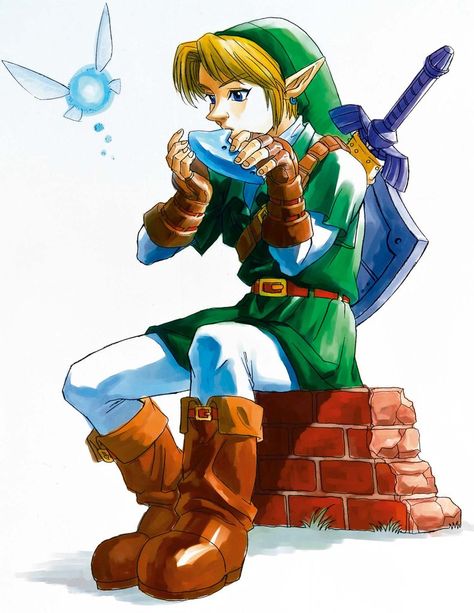 Ocarina Playing Oot Link, Zelda Ocarina Of Time, Majoras Mask, Link Zelda, Nintendo Art, Zelda Art, Ocarina Of Time, Time Art, Twilight Princess