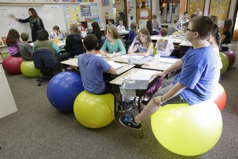 The consequences of forcing young kids to sit too long in class - The Washington Post Therapy Ball, Exercise Balls, 21st Century Classroom, School Culture, Yoga Ball, Student Desks, Digital Health, Personalized Learning, Classroom Design