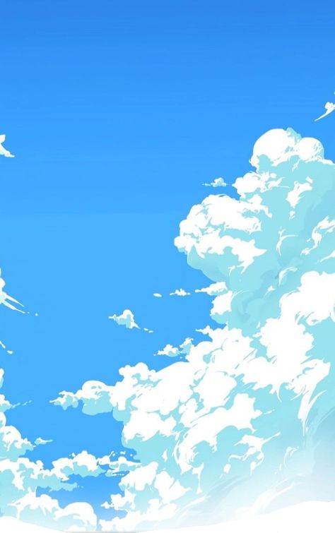 Anime Cloud Wallpaper, Manhwa Aesthetic Icon, Wallpaper Clouds Sky, Manhwa Aesthetic, Sky Backgrounds, Wallpaper Clouds, Drawing Sky, Cloud Illustration, Sky Anime