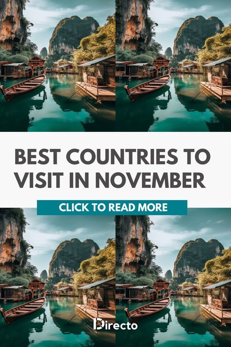 When it comes to planning your November getaway, these ten countries offer a wide range of experiences. Pack your bags and embark on an autumn adventure to one of these ideal countries to visit in November. More information on the link⬆️ Top countries to visit in November | November travel destinations | Places to go in November | Where to travel in November | November vacation spots | Best places for November holidays | November tourism hotspots | Recommended November trips Best Place To Travel In November, November Travel Destinations, Best Places To Visit In November, Best Places To Travel In November, Best November Vacations, Where To Travel In November, Holidays In November, Top Countries To Visit, Europe In November