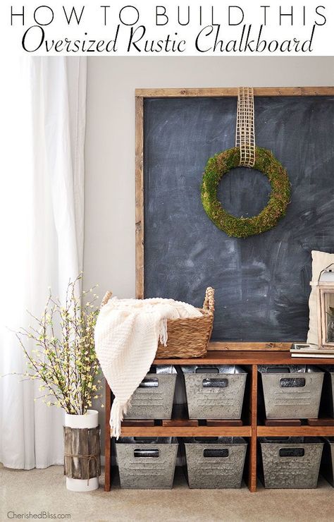 Farmhouse DIY: With just a few tools you can build this easy Oversized Rustic Chalkboard! Magnolia Home Decor, Rustic Chalkboard, Diy Chalkboard, Shabby Chic Vintage, Diy Farmhouse Decor, Magnolia Homes, Easy Home Decor, Décor Diy, Shabby Chic Homes