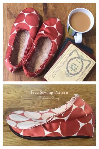 Slipper Sewing Pattern, Knitting Ideas For Beginners, How To Make Slippers, Purses Diy, Sewing Slippers, Fabric Art Diy, Diy Slippers, Sewing Clothing, Fabric Sewing Patterns