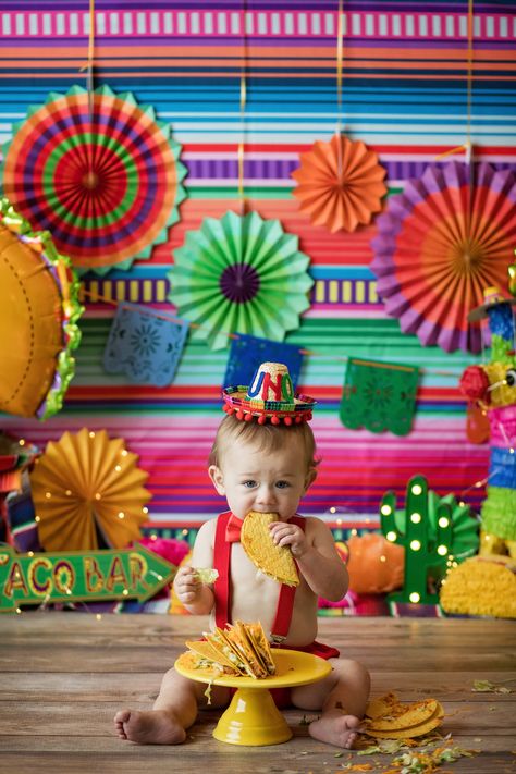 One Year Old Foods, Taco Pictures, Smash Cake First Birthday, Baby Cake Smash, Boys 1st Birthday Party Ideas, Fiesta Birthday Party, Mexican Birthday, 1st Birthday Photoshoot, Smash Cake Boy