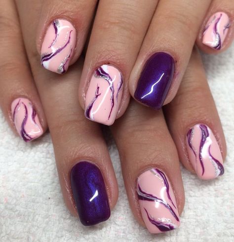 French Pedicure, Purple Nail Art, Fingernail Designs, Purple Nail Designs, Purple Nail, Gel Nail Design, Pretty Nail Art, Gel Nail Designs, Beautiful Nail Art