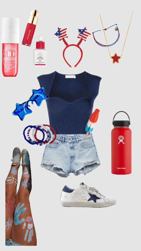 #outfitinspo #fourthofjuly #beauty #preppy#summer Simple 4th Of July Outfits, Forth Of July Outfit Ideas, Fourth Of July Outfits Aesthetic, Ccmf Outfits, Christmas Festival Outfit, Fourth Of July Fits, Cute Fourth Of July Outfits, Patriotic Aesthetic, Festive Outfits Christmas