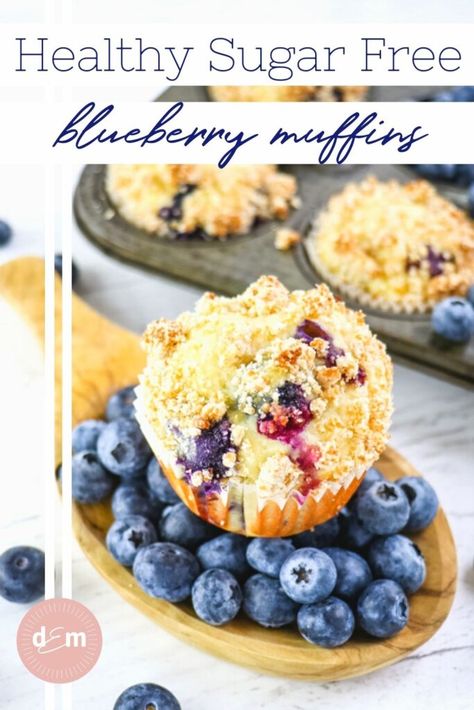 Low Sugar Blueberry Muffins, Sugar Free Blueberry Muffins, Fresh Blueberry Muffins, Blueberry Muffin Recipe Healthy, Sugar Free Muffins, Blueberry Snacks, Mini Blueberry Muffins, Blueberry Streusel Muffins, Blueberry Muffins Recipe