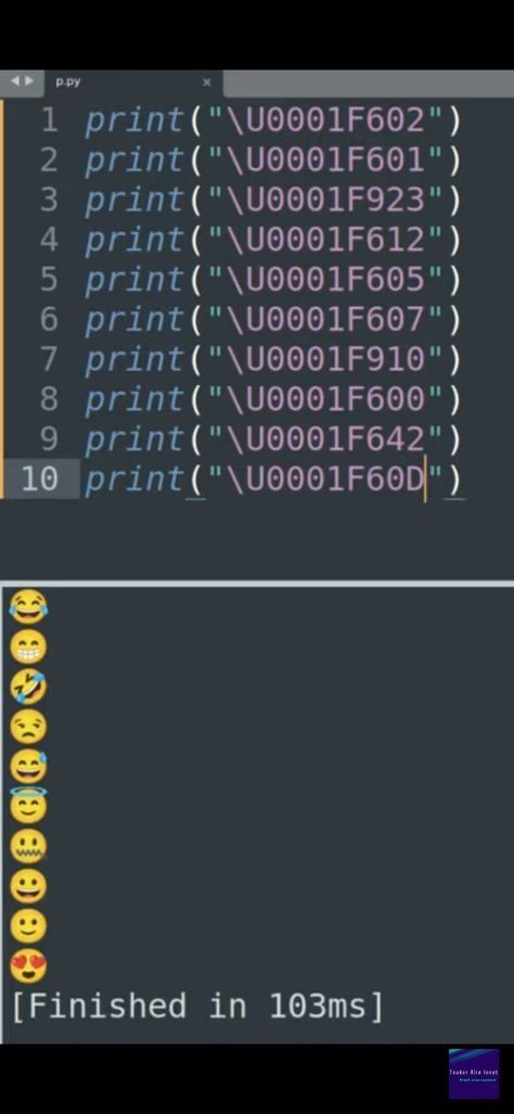 #python #emoji #programming Cool Python Codes, Fun Python Codes, Python Code Wallpaper, Python Programming Coding, Python Programming Wallpaper, Python Hacks, Python Ideas, Code Python, Emoji Codes