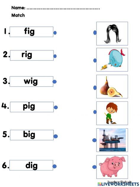 Jolly Phonics Group 3 Worksheets, Ig Word Family, Live Worksheet, Family Exercise, Letter Worksheets Kindergarten, Counting Backwards, Phonics Ideas, Family Worksheets, Nursery Worksheets