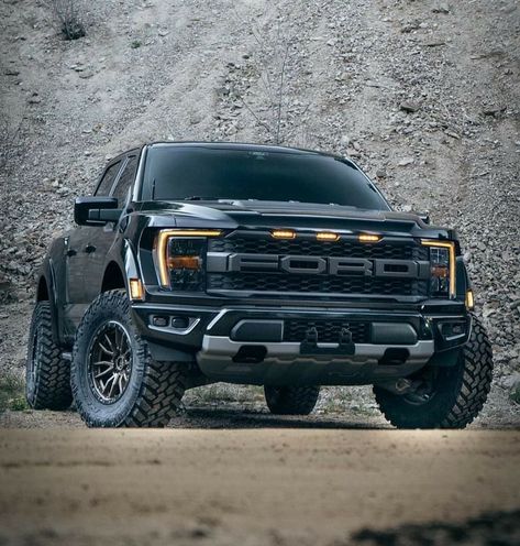 Black Ford Raptor, Ford Raptor Truck, Raptor Truck, Ford F150 Raptor, Ford Trucks F150, Chevy Van, Jacked Up Trucks, Suv Trucks, Ford Raptor