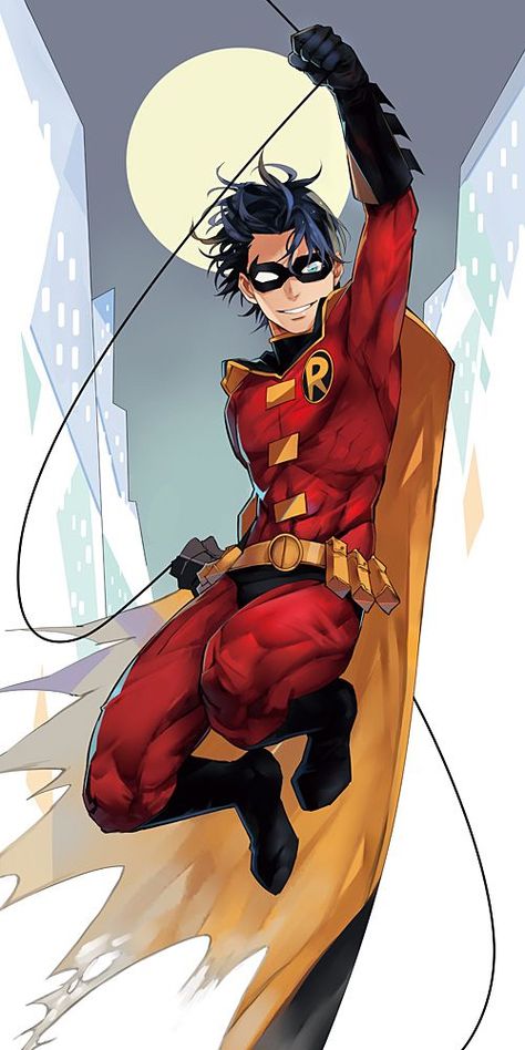 DC-COMIC - Robin 3/ Red Robin/ Timoteo Jackson Drake-Wayne(Tim Drake) - BATMAN FAMILY- TEEN ... Timothy Drake, Tim Drake Red Robin, Robin Tim Drake, Robin Dc, Comics Illustration, Comics Anime, Stephanie Brown, Red Robin, Batman Universe