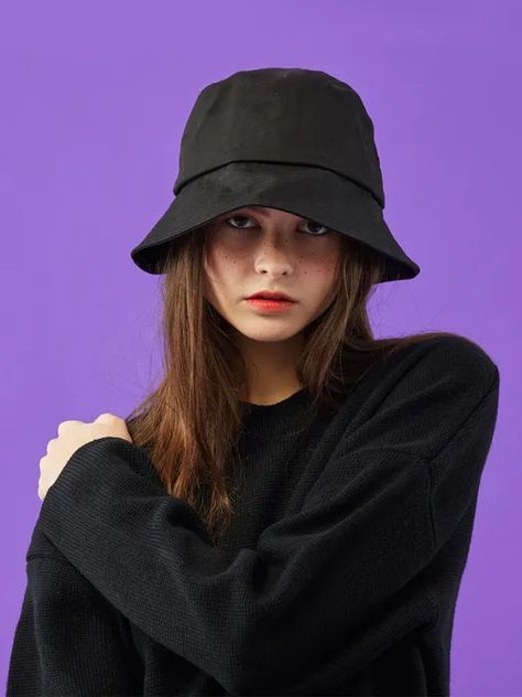 Women Basic Semi Bucket Hat (Black) | W Concept Vacation Mood, Black Bucket, Bucket Hat Black, Stitch Lines, Basic Design, Classic Casual, Must Have Items, Mens Outerwear, Hat Making