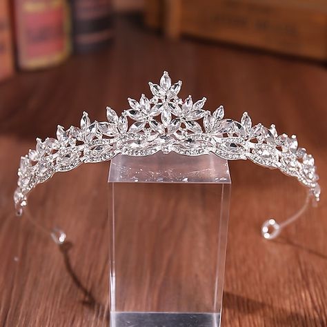 Category:Crown Tiaras,Headpiece,Hair Accessory,Headbands; Embellishment:Trim,Split Joint,Crystal / Rhinestone; Gender:Women's; Quantity:1 PC; Style:Sweet,Retro; Occasion:Wedding,Party / Evening; Material:Rhinestone,Alloy; Front page:WE; Shipping Weight:0.09; Listing Date:11/24/2021 Tiara Headpieces, Rhinestone Headpiece, Party Hair Accessories, Bridal Headwear, Beautiful Hair Accessories, Bride Tiara, Bridal Headdress, Beautiful Tiaras, Princess Tiara