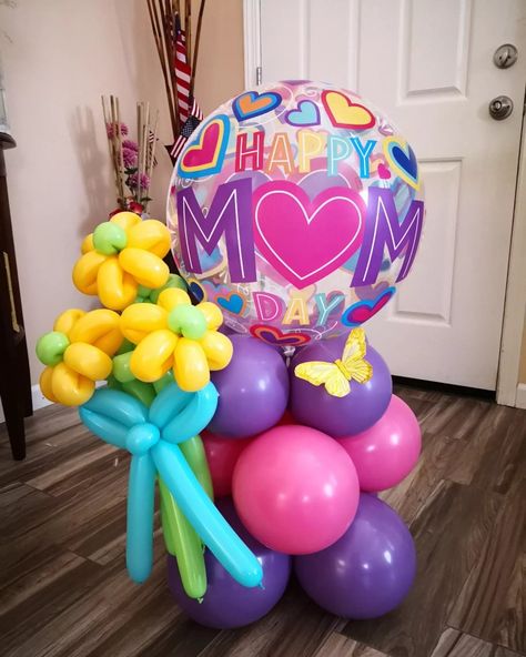 Balloon Bouquet Mothers Day, Big Balloon Bouquet, Balloon Bouquet Without Helium, Mothers Day Balloons Bouquets, Mini Balloon Bouquet, Balloons Bouquet, Balloon Bouquet Diy, Mothers Day Balloons, Beautiful Balloons