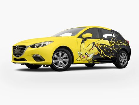 Pokemon Pikachu Character illustration Car Wrap by Capra Graphics on Dribbble Car Wrap Design Graphics, Car Wrap Ideas, Car Vinyl Graphics, Girl Symbol, Car Photoshoot, Pikachu Art, Tree Inspiration, Car Wrapping, Car Vinyl