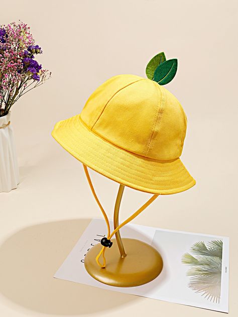 Yellow Casual   Cotton Plain Bucket Hat Embellished   Kids Accessories Kids Hat, Yellow Summer Bucket Hat, Cheap Fun Yellow Bucket Hat, Handmade Yellow Bucket Hat, Cute Yellow Bucket Hat, Yellow Bucket Hat, Toddler Bucket Hat, Japanese Kids, Bucket Hat Outfit