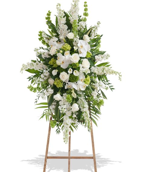 Elegant White Standing Spray Standing Spray, Casket Sprays, Family Flowers, Online Flower Delivery, Flower Delivery Service, Memorial Flowers, Sympathy Flowers, Flower Spray, White Gardens