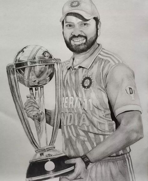 Rohit Sharma Sketch, Art Room Doors, 30 Day Drawing Challenge, Motorcycle Drawing, Pencil Sketching, Boho Art Drawings, Pencil Sketch Drawing, Pencil Sketch Images, Rohit Sharma