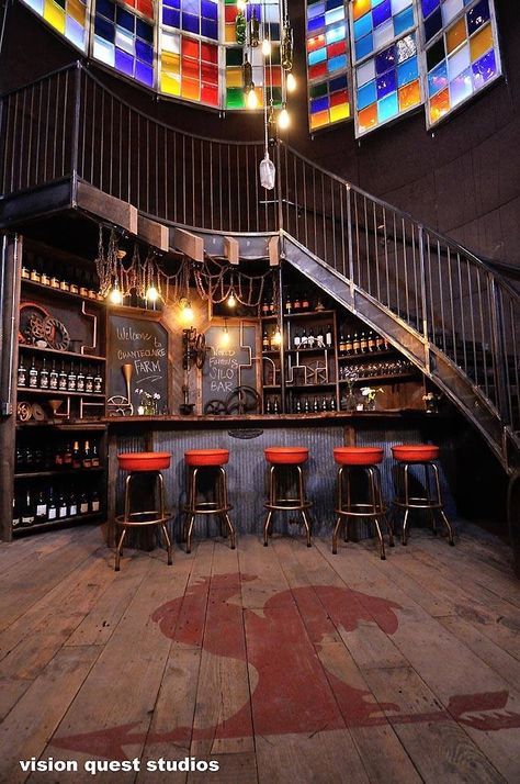 A Sense of Place- The Silo Bar — Chanteclaire Farm Silo Hangout, Silo Bar Ideas, Grain Bin Ideas, Silo Restaurant, Grain Bin Bar, Silo Ideas, Silo Bar, Farm Silo, Grain Bin House