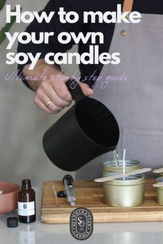 How To Make A Soy Candle, Melting Soy Wax For Candles, Candle Making Steps, How To Pour Your Own Candles, Candle Making Step By Step, Soy Wax Candle Making For Beginners, Soy Wax Candle Temperature, How To Make Wax Candles At Home, Step By Step Candle Making