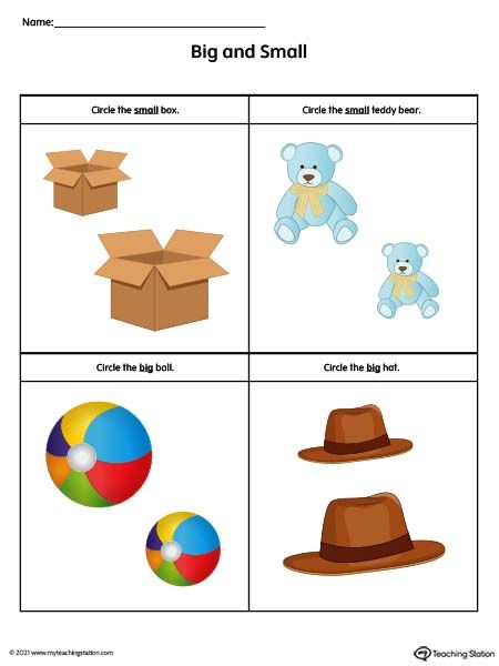 Big and Small Worksheet: Objects (Color) Worksheet.Being able to compare the size of objects is a precursor to the measurement skills needed to move into the upper elementary grades. Help students understand and learn to differentiate between big and small items with these fun MyTeachingStation.com worksheets. Comparing Sizes Kindergarten, Big And Small Activities Preschool, Small Printables, Big And Small Worksheets, Abc Activities Preschool, Body Parts Preschool Activities, Sort By Size, Color Worksheet, Nursery Worksheets