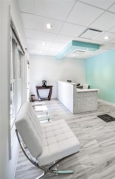 Potomac Crown Dentistry | reception area interior design | Arminco Inc Reception Area Interior Design, Office Reception Area Design, Spa Design Interior, Work Office Design, Reception Area Design, Office Reception Design, Waiting Room Design, Custom Reception Desk, Medical Office Decor