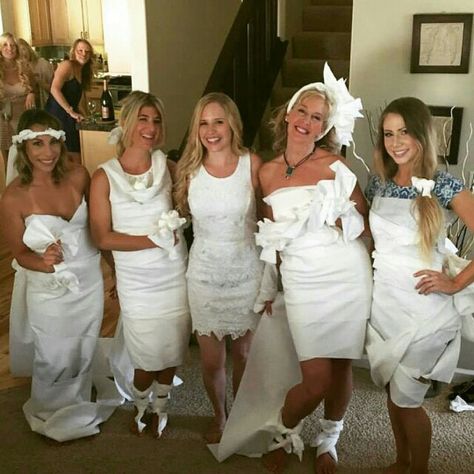 Bridal Shower Games Dress Toilet Paper, Toilet Paper Dress Game Bridal Showers, Toilet Paper Dress Game, Toilet Paper Wedding Dress Game, Bridal Shower Toilet Paper Dress Game, Toilet Paper Dress, Toilet Paper Wedding Dress, Bridal Shower Prizes, Bridal Party Games