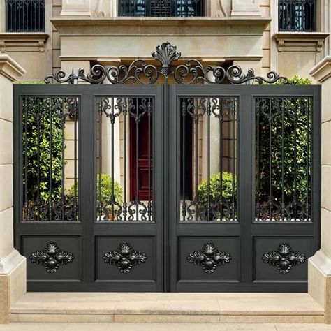 Luxury Entrance, Modern Main Gate Designs, Tor Design, Porte In Ferro, Gate Designs Modern, Modern Gate, Steel Gate Design, Front Gate Design, Entrance Gates Design