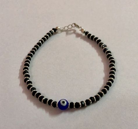 ArtisanCraftedJewelz - Etsy Bosnia and Herzegovina Blue Eyes Bracelet, Nazariya Bracelet For Women, Black Bead Jewelry, Black Evil Eye Bracelet, Evil Eye Jewelry Bracelet, Blue Eye Bracelet, Evil Eye Bracelet Silver, Silver Evil Eye Bracelet, Evil Eye Protection