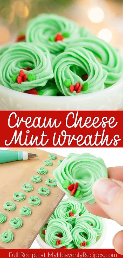 cream cheese mints Easy Xmas Dessert, Cream Cheese Mint, Cream Cheese Mints Recipe, Persnickety Plates, Fun Holiday Food, Cream Cheese Mints, Butter Mints, Peppermint Cream, Mint Recipes