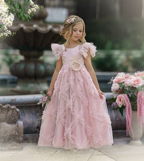 Dollcake Dresses, Butterfly Sleeve Dress, Pink Flower Girl Dresses, Pink Gown, Frock Dress, Wedding Flower Girl Dresses, Dance Recital, Light Dress, Pink Gowns