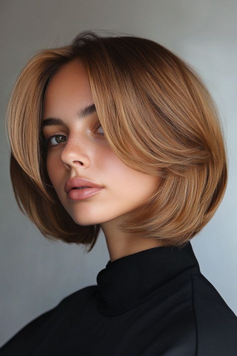 #shorthairstyle #hairinspo #pixiecut #bobhaircut #trendyhair #shorthairdontcare #hairstyleideas #choppybob #modernhair #lowmaintenancehair #effortlesshair #shortandchic #hairgoals #easyhairstyle #shorthairlove Hair Highlight, Chin Length Hair, Low Maintenance Hair, Effortless Hairstyles, Highlights Brown Hair, Layered Bob, Brown Highlights, Side Bangs, Brown Hair With Highlights