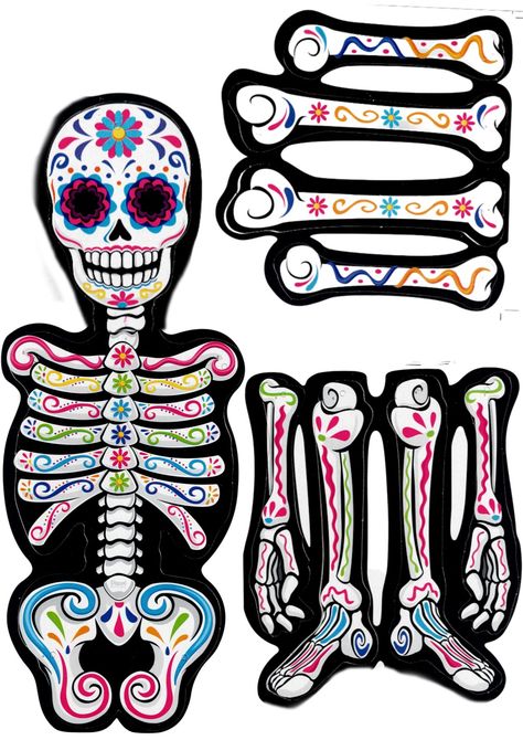 Sugar Skulls Ideas, Coco Skeleton, Diy Day Of The Dead, Mexican Skeleton, Dia De Los Muertos Decorations Ideas, Bricolage Halloween, Halloween Crafts For Toddlers, Halloween Classroom, Day Of The Dead Skull