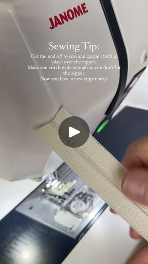 34 reactions · 4 comments | If you have a zipper, that is too long cut it to size and then make yourself a new zipper stop by using a zigzag stitch in place over the zipper. Be sure you make your stitch wide enough so that your needle does not hit the zipper. #sewingtips #sewing #fabric #seamstress #fabricdesigner #diycrafts #sew | Bari J. Fabric | Sugartapes · Romantic Zigzag Stitch, Long Cut, Cut It, Make Yourself, Too Long, Bari, Sewing Hacks, Sewing Fabric, Zig Zag