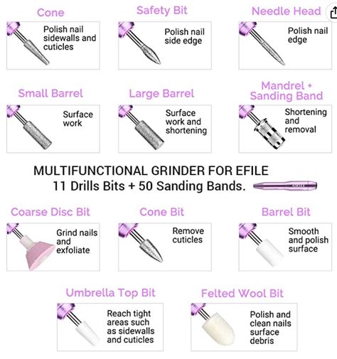 Nail Tech School, Acrylic Nail Drill, Acrylic Nails At Home, Nail Drill Bits, Electric Nail File, Nail Techniques, Nail Drills, Diy Acrylic Nails, Nagel Tips