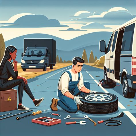 Get Exceptional Flat Tire Roadside Assistance with WCA Roadside Assistant! Don't let a flat tire ruin your day! WCA Roadside Assistant is here to take the stress away with our exceptional and timely emergency services. Our team is capable of handling any situation round the clock across the state. Whether you're stuck on the side of the road or facing any other roadside issue, count on us to help you get back on track in no time. #WCARoadsideAssistant #FlatTireAssistance #EmergencyServices #RoadsideAssistance #StressFree #RoundTheClock #StatewideCoverage #ProfessionalHelp #ExpertAssistance #TimelyResponse #GetBackOnTrack #24/7Service #Trustworthy #Reliable #SafetyFirst Road Sefty Posters, Road Assistance Ads, Road Traffic Accidents Poster, Professional Help, Roadside Assistance, Flat Tire, Back On Track, Emergency Service