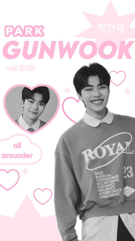 Gunwook Wallpaper, Zb1 Wallpaper, Kpop Prints, Binder Deco, Gunwook Zb1, Wallpaper Pink, Royal Ballet, Boys Planet, Pink Wallpaper