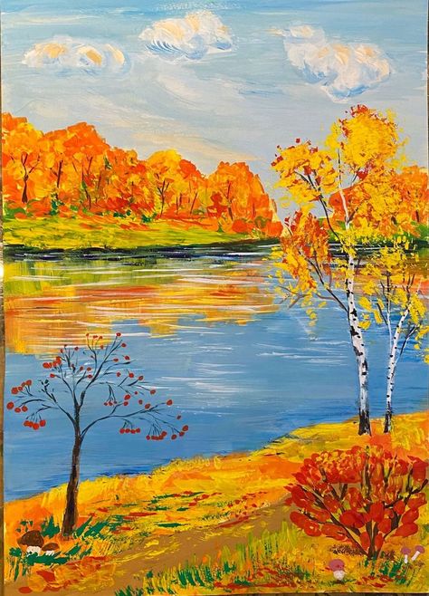 Abstract Painting Diy, Easy Landscape Paintings, Holiday Canvas, Landscape Painting Tutorial, Sunset Artwork, Art Gallery Interior, Sunrise Painting, Small Canvas Paintings, Flower Painting Canvas