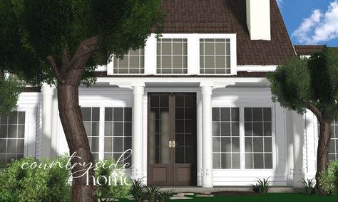 bloxburg countryside traditional suburban realistic detailed home bloxburg realistic nature tree Bloxburg Realistic House, Bloxburg Towns, German Cottage, Bloxburg Inspiration, Modern Suburban House, Bloxburg Town, Bloxburg Exterior, Bloxburg Hacks, Countryside Home