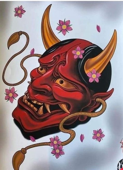 Kabuki Tattoo Design, Hanya Mask Drawing, Kabuki Mask Tattoo, Kabuki Tattoo, Hanya Mask Tattoo Design, Hannya Maske Tattoo, Mascara Hannya, Hanya Mask Tattoo, Tengu Tattoo