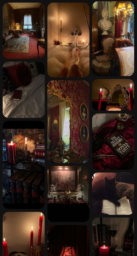 Vampy Bedroom Aesthetic, Vampy Room Aesthetic, Vampire Aesthetic Bedroom, Dark Fem Room, Dark Red Room Decor, Femme Fatale Room Aesthetic, Fancy Bedroom Aesthetic, Red And Black Room Aesthetic, Black And Red Room Aesthetic