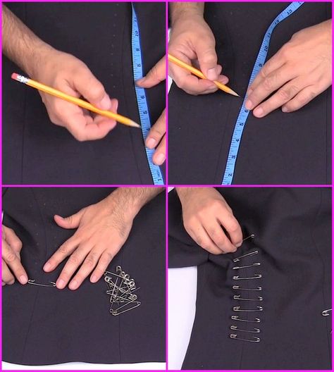 Safety Pin Corset : 4 Steps (with Pictures) Safety Pin Corset, Diy Safety Pin, Corset Diy, Diy Safety, Diy Corset, Diy Cut Shirts, Halloween Safety, Large Safety Pin, Corset Shirt