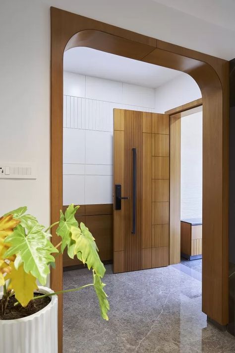 Wooden Panel Design, Entry Door Designs, House Main Door, Flush Door Design, Modern Entrance Door, Wall Partition, House Main Door Design, Door Design Photos, Main Entrance Door Design