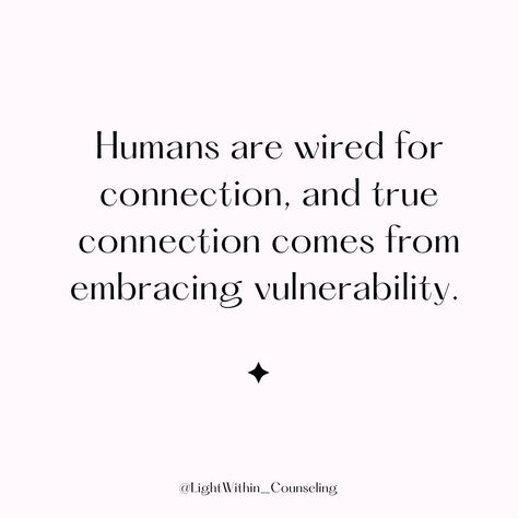 🌟 Humans are wired for connection, and true connection comes from embracing vulnerability. 🌟 Shame blocks vulnerability and prevents us from connecting. When we think we're "bad, unlovable, or stupid," we hide, leading to disconnection. Being vulnerable lets you live with happiness, connection, and peace. It means being open with yourself and others. Caring too much about others' opinions creates a barrier to connection. This fear of judgment stops vulnerability, which is key to true rela... Quote About Connection, Quotes About Connections With People, New Connections Quotes, Being Mean To Others Quotes, Connecting Quotes, Human Connection Quotes, Quotes About Connection, Deeper Connection Quotes, 2025 Word