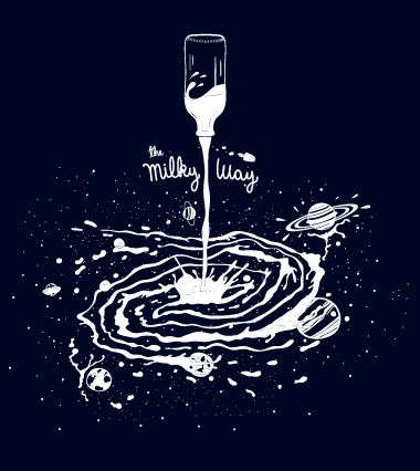 T-shirt Design Milky Way Drawing, Famous Bowl Recipe, Milky Way Illustration, Kfc Famous Bowl Recipe, Milk Campaign, Famous Bowl, Kfc Famous Bowl, Pirate Font, Happy Drawings