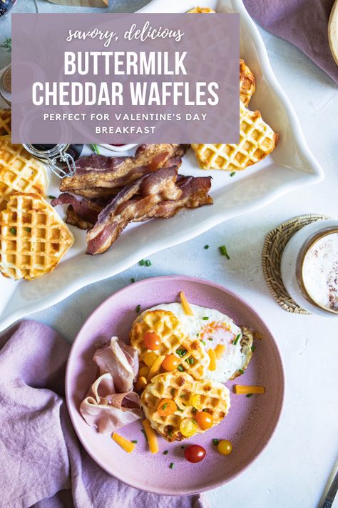 Buttermilk Cheddar Savory Waffles Savory Waffle Recipe, Buttermilk Waffles, Cheese Waffles, Savory Waffles, Savory Cheese, Buttermilk Recipes, Waffle Recipe, Breakfast Waffles, Waffles Maker